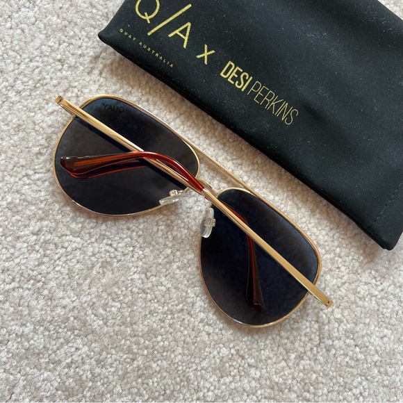 Quay Australia high key 62mm oversize aviator sunglasses quay x desi gold - Picture 3 of 12